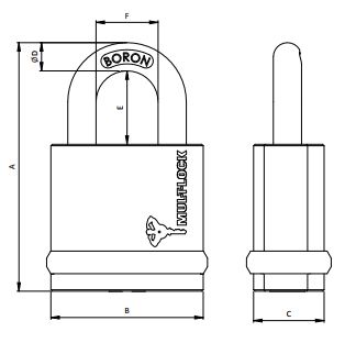 NE Series padlock specifications
