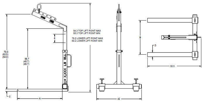 pallet lifter with adjustable lifting base