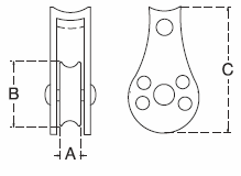 stainless steel pulley block tear drop shape