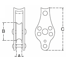 pulley tear drop shape bottom pin stainless