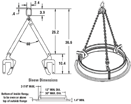 Caldwell Manhole Sleeve Lifter Specifications
