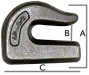 5/16 inch Chain Hook Grade 70 Weld On Grab Hook Designed to be Welded onto  Flatbed Trailers, Tractors and Other Similar Equipment