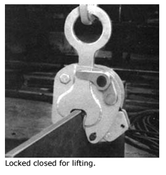 model S lifting clamp in use